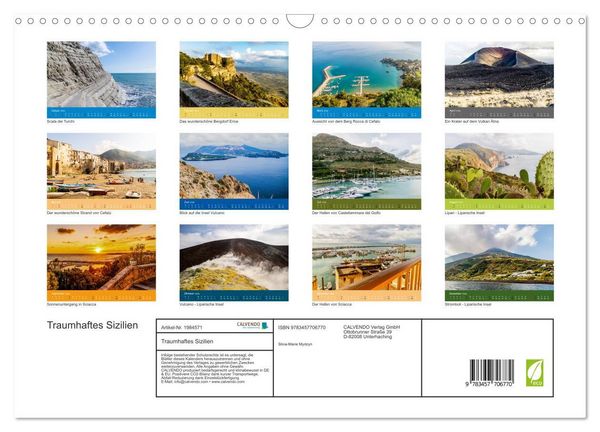 Produktbild: Traumhaftes Sizilien (Wandkalender 2026 DIN A3 quer), CALVENDO Monatskalender