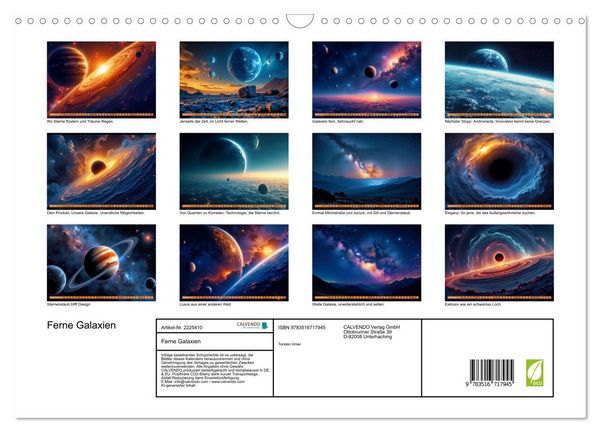 Produktbild: Ferne Galaxien (Wandkalender 2026 DIN A3 quer), CALVENDO Monatskalender