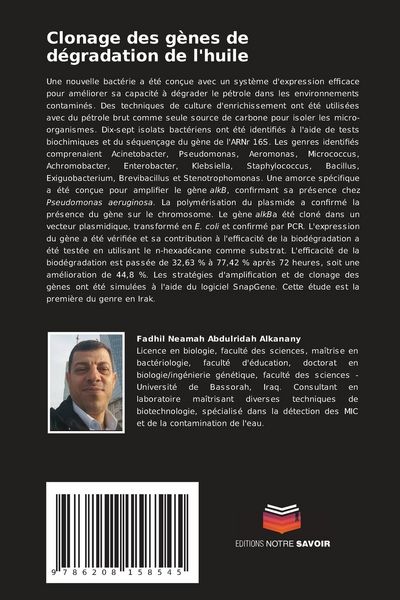 Produktbild: Clonage des g&egrave;nes de d&eacute;gradation de l'huile