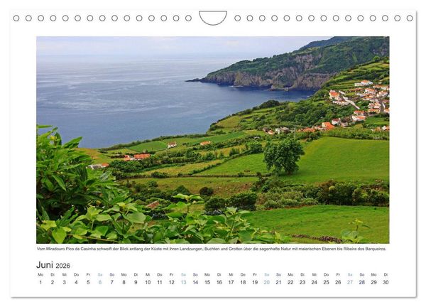 Produktbild: Azoren-Insel Flores - Farbtupfer auf einem erloschenen Vulkan Portugals (Wandkalender 2026 DIN A4 quer), CALVENDO Monatskalender
