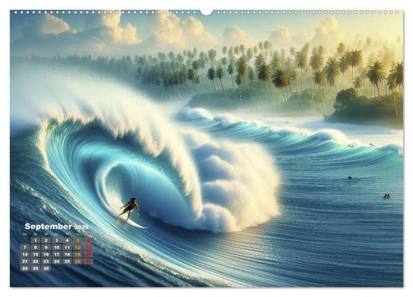 Produktbild: Big Wave Surfen (hochwertiger Premium Wandkalender 2026 DIN A2 quer), Kunstdruck in Hochglanz