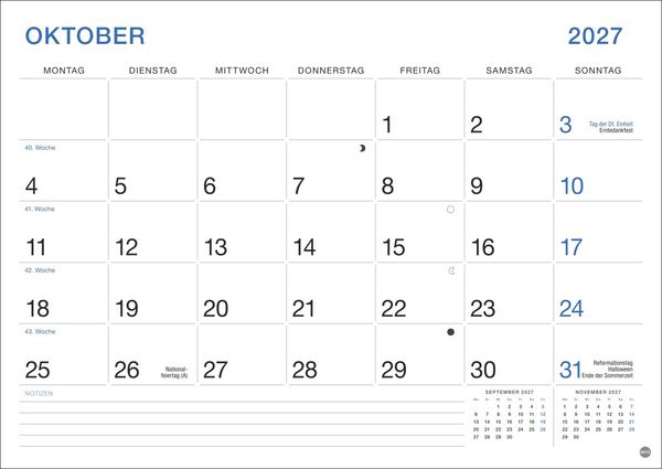 Produktbild: B&uuml;ro Monatsplaner 2027