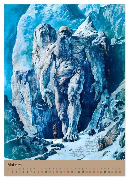 Produktbild: Wikinger - Mythologie - G&ouml;tter, Runen und Legenden (Wandkalender 2026 DIN A2 hoch), CALVENDO Monatskalender