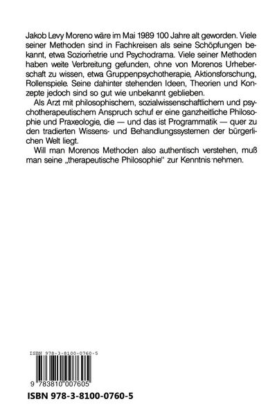 Produktbild: Morenos therapeutische Philosophie