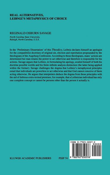 Produktbild: Real Alternatives, Leibniz&rsquo;s Metaphysics of Choice