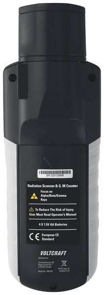 Produktbild: VOLTCRAFT RM-400 Geigerz&auml;hler Strahlung: Alpha, Beta, Gamma, R&ouml;ntgen akustischer Warnton, inkl. Auswertungssoftware, Datenlogger