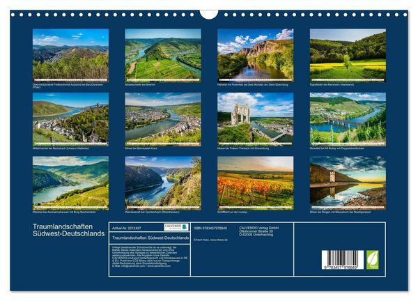 Produktbild: Traumlandschaften S&uuml;dwest-Deutschlands (Wandkalender 2026 DIN A3 quer), CALVENDO Monatskalender