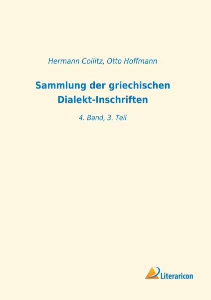 Produktbild: Sammlung der griechischen Dialekt-Inschriften