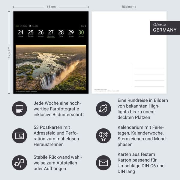 Produktbild: GEO Ferne Horizonte Postkartenkalender 2027 - Wochenkalender mit 53 Postkarten