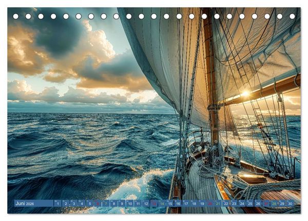 Produktbild: Mit dem Wind um die Welt - segeln (Tischkalender 2026 DIN A5 quer), CALVENDO Monatskalender