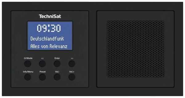 TechniSat DIGITRADIO UP 1 Steckdosenradio DAB+, UKW Bluetooth®  Weckfunktion, Inkl. Lautsprecherbox Schwarz