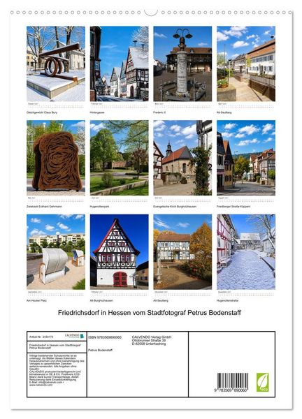 Produktbild: Friedrichsdorf in Hessen vom Stadtfotograf Petrus Bodenstaff (hochwertiger Premium Wandkalender 2027 DIN A2 hoch), Kunstdruck in Hochglanz