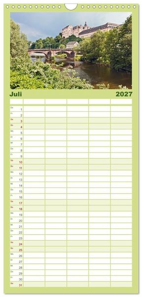 Produktbild: Familienplaner 2027 - Sehnsuchtsziel Lahn mit 5 Spalten (Wandkalender, 21 x 45 cm) CALVENDO