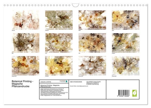Produktbild: Botanical Printing - Magische Pflanzendrucke (Wandkalender 2027 DIN A3 quer), CALVENDO Monatskalender