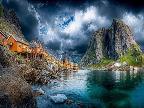 Produktbild: CALVENDO Puzzle Das malerische Fischerdorf Nusfjord | 1000 Teile Lege-Gr&ouml;&szlig;e 64x48cm Foto-Puzzle f&uuml;r gl&uuml;ckliche Stunden