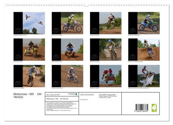 Produktbild: Motocross - MX UK-Version (High Quality Premium Wall Calendar 2026 DIN A2 landscape),CALVENDO 12 Month Wall Calendar