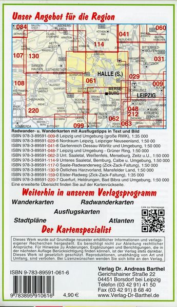 Produktbild: Radwander- und Wanderkarte Halle (Saale) und Umgebung 1 : 50 000
