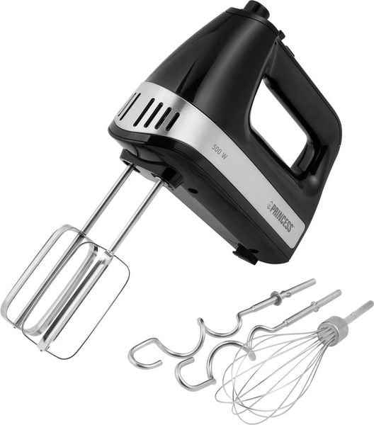 Princess 01.222206.01.001 Handmixer 500W Schwarz, Edelstahl