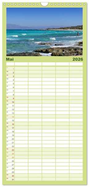 Produktbild: Familienplaner 2026 - Kreta - Paradies an der Wiege Europas mit 5 Spalten (Wandkalender, 21 x 45 cm) CALVENDO