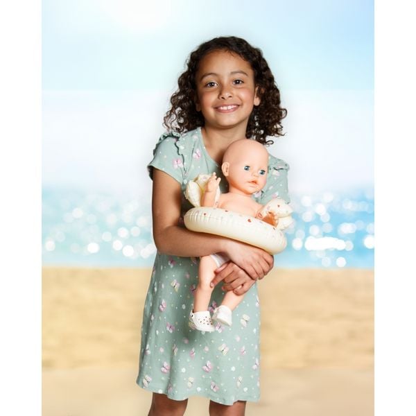 Produktbild: Puppen-Schwimmset ''Herz Konfetti'' mit Schwimmring, Schwimmfl&uuml;geln und Clogs,