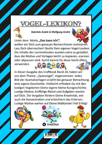 Produktbild: Craftbook - Tolle Ausmalmotive - Spannendes Fang den Wurm Spiel - R&auml;tsel - Bunte Farb Vorgaben - Lustige V&ouml;gel