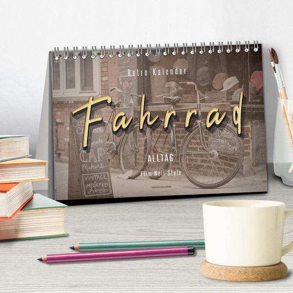Produktbild: Fahrrad Alltag - Film Noir Style (Tischkalender 2026 DIN A5 quer), CALVENDO Monatskalender