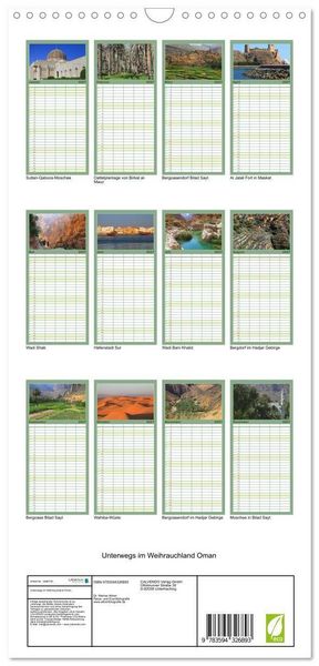 Produktbild: Familienplaner 2027 - Unterwegs im Weihrauchland Oman mit 5 Spalten (Wandkalender, 21 x 45 cm) CALVENDO