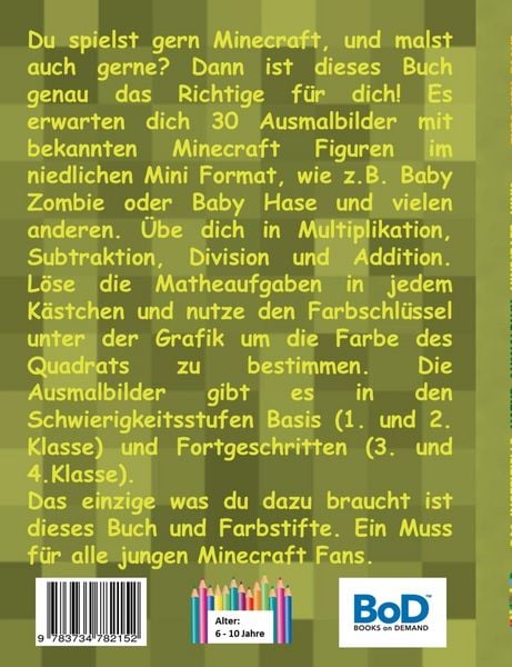 Produktbild: Funcraft - Das inoffizielle Mathe Ausmalbuch: Minecraft Minis (Cover Zombie)