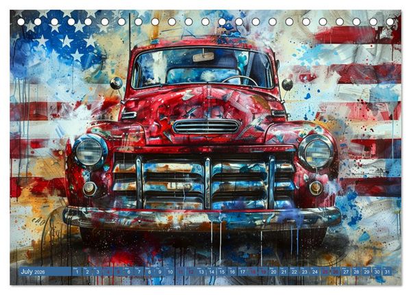 Produktbild: Patriotic Art Collection (Desk Calendar 2026 DIN A5 landscape), CALVENDO 12 Month DeskCalendar