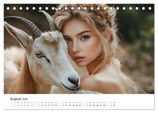 Produktbild: Magische Tierliebe (Tischkalender 2026 DIN A5 quer), CALVENDO Monatskalender