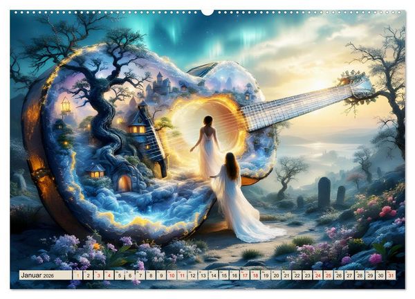 Produktbild: Gitarrenhorizonte (Wandkalender 2026 DIN A2 quer), CALVENDO Monatskalender