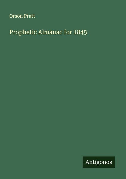 Produktbild: Prophetic Almanac for 1845