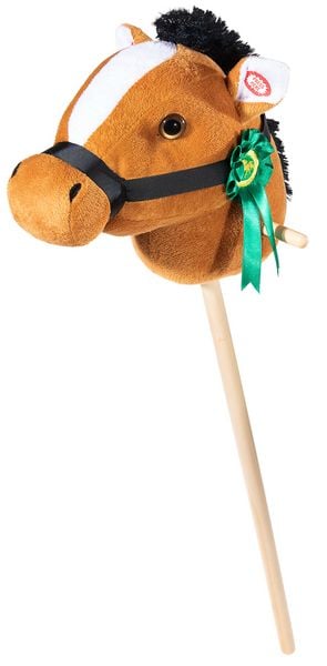 Heunec 740051 - Steckenpferd mit Plakette und Sound, Plüsch/Holz, hellbraun, 78 cm