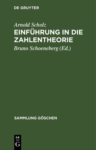 Produktbild: Einf&uuml;hrung in die Zahlentheorie