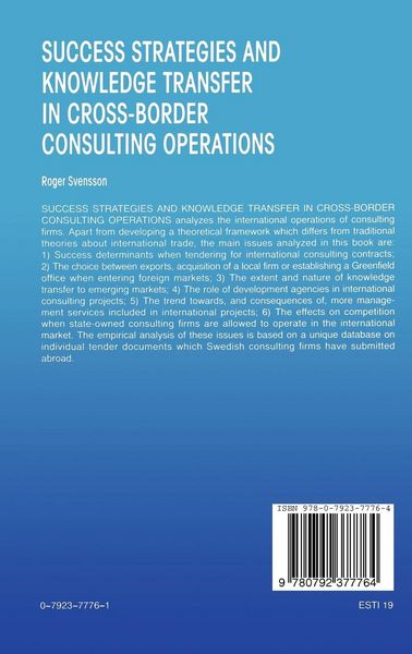 Produktbild: Success Strategies and Knowledge Transfer in Cross-Border Consulting Operations