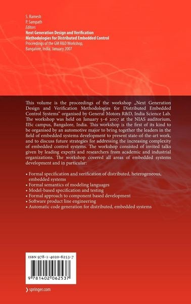 Produktbild: Next Generation Design and Verification Methodologies for Distributed Embedded Control Systems