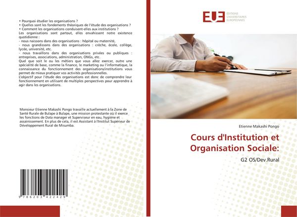 Produktbild: Cours d'Institution et Organisation Sociale: