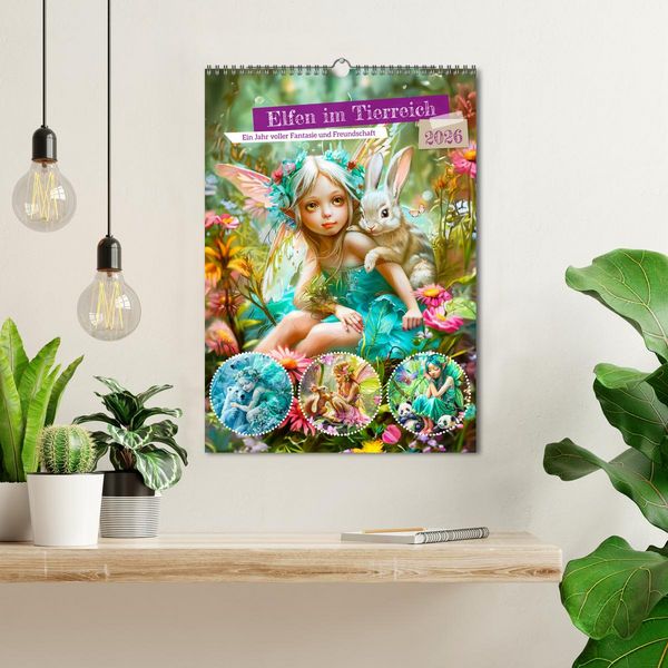 Produktbild: Elfen im Tierreich - Ein Jahr voller Fantasie und Freundschaft (Wandkalender 2026 DIN A3 hoch), CALVENDO Monatskalender