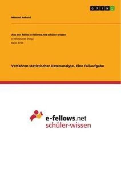 Produktbild: Verfahren statistischer Datenanalyse. Eine Fallaufgabe