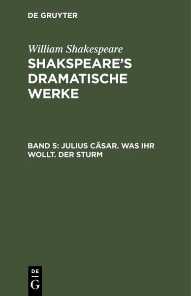 Produktbild: Julius C&auml;sar. Was ihr wollt. Der Sturm