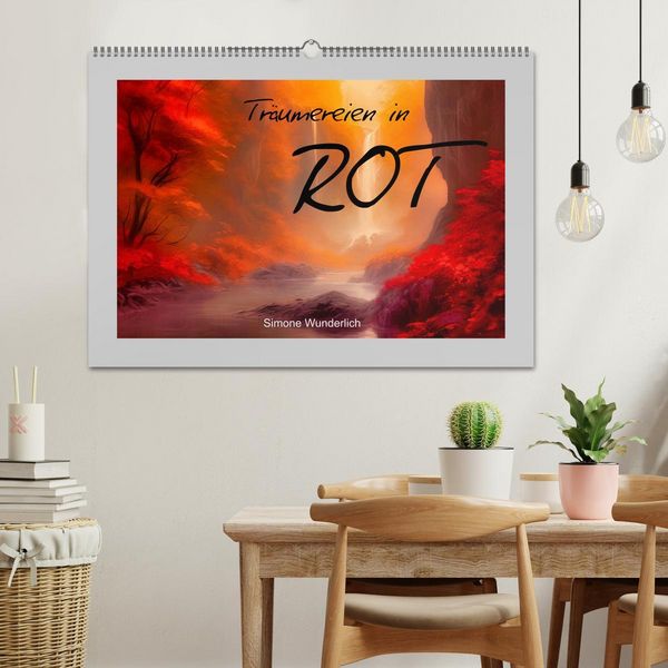 Produktbild: Tr&auml;umereien in Rot (Wandkalender 2026 DIN A2 quer), CALVENDO Monatskalender