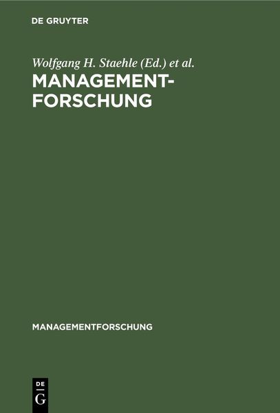 Produktbild: Managementforschung
