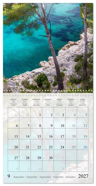 Produktbild: Calanques Coins de Paradis (Calendrier mural carr&eacute; 2027 30x30 cm) Calendrier double avec une page pour vos prises de notes