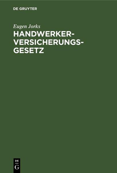 Produktbild: Handwerkerversicherungsgesetz