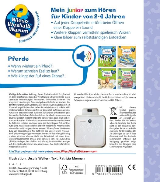 Produktbild: Wieso? Weshalb? Warum? Mein junior zum H&ouml;ren, Band 5: Pferde