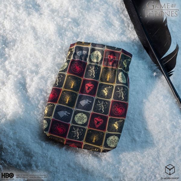 Produktbild: Pegasus QWO98253 - Game of Thrones, The Sigils Pattern, mehrfarbig, W&uuml;rfelbeutel, 16,5cm
