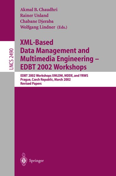 Produktbild: XML-Based Data Management and Multimedia Engineering - EDBT 2002 Workshops