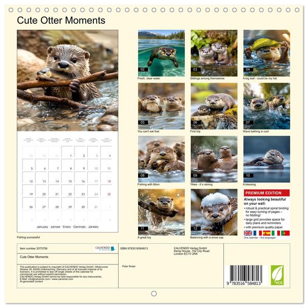 Produktbild: Cute Otter Moments (Wall Calendar 2026 12 &times; 12 Inch) CALVENDO 12 Month Wall Calendar