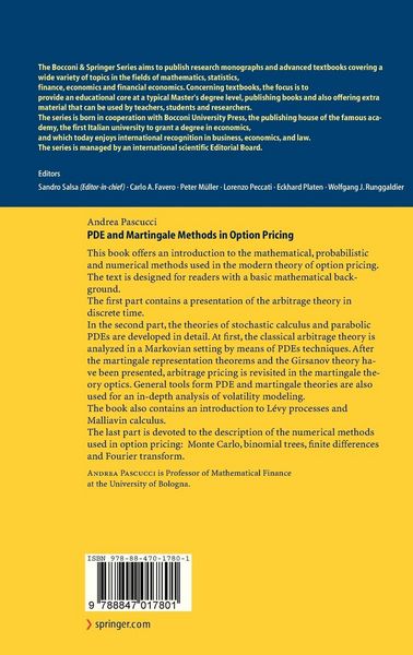 Produktbild: PDE and Martingale Methods in Option Pricing