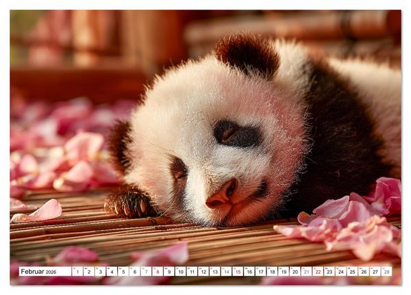 Produktbild: GUTE NACHT - Schlafende Tiere, traumhaft sch&ouml;n (Tischkalender 2026 DIN A5 quer), CALVENDO Monatskalender